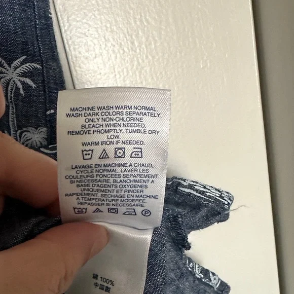 Lands' End Navy Short-Sleeve Island Print Tunic - Picture 5 of 9